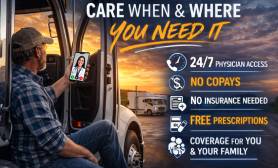 Virtual healthcare access for truck drivers