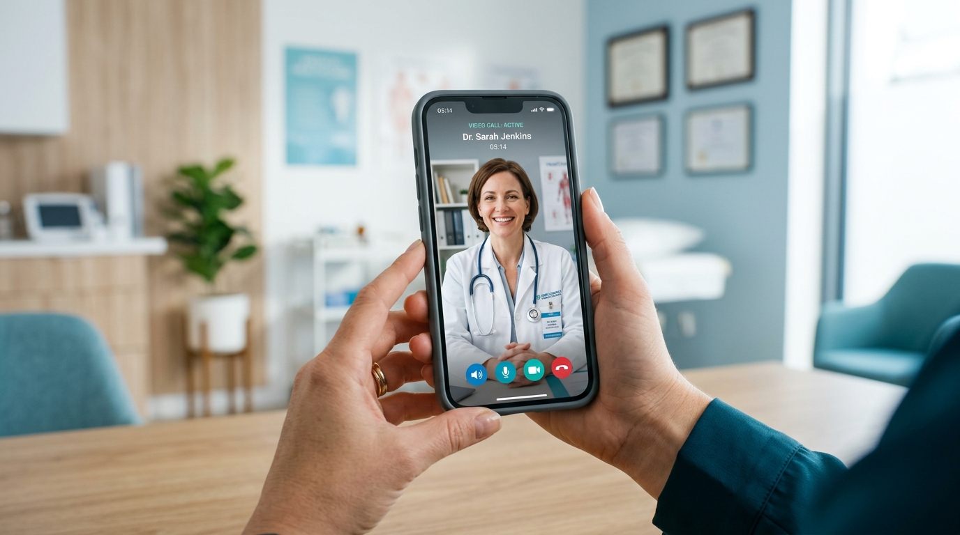 Smartphone telemedicine consultation with doctor